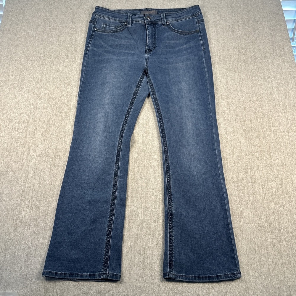 Melissa McCarthy Seven7 Jeans Women 14 Blue Bootcut Stretch Denim Low Rise